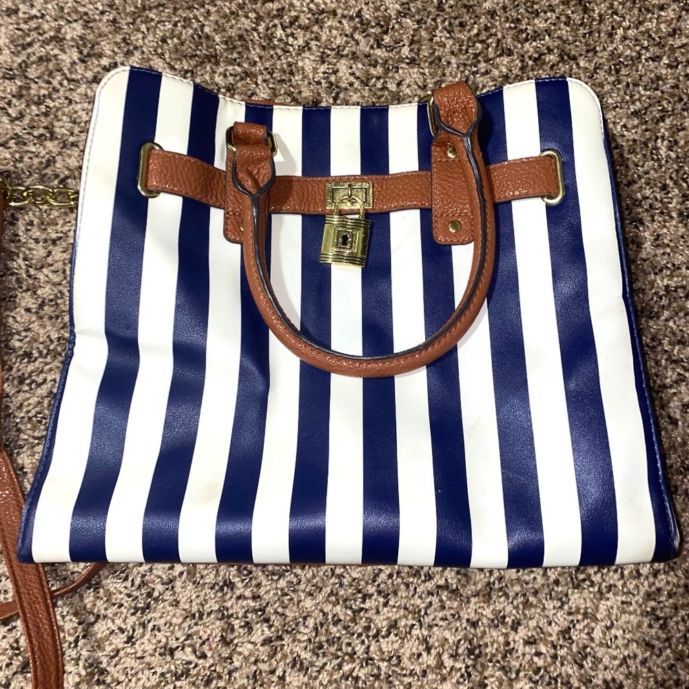 Striped Purse W/ Adjustable Strap